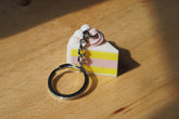 Slice of Cake with Frosting Keychain